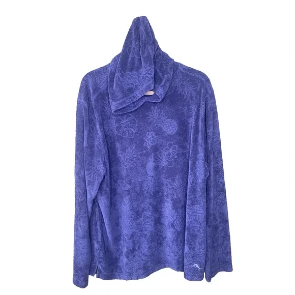 Tommy Bahama Sweatshirt Mens Size XL Navy Blue Paradise Poolside Towel Hoodie - Picture 9 of 9